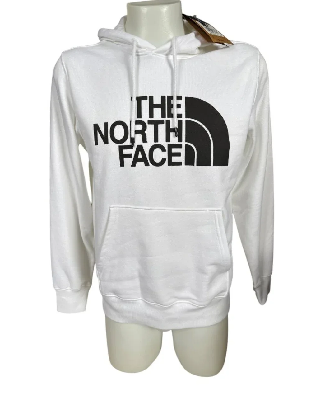 The North Face men's pullover hoodie sweatshirt drawstring hood pocket white M
